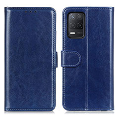 Leather Case Stands Flip Cover Holder M07L for Realme 9 5G India Blue