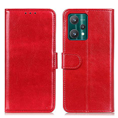 Leather Case Stands Flip Cover Holder M07L for Realme 9 Pro+ Plus 5G Red