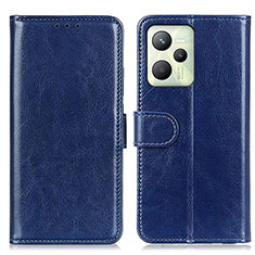 Leather Case Stands Flip Cover Holder M07L for Realme C35 Blue