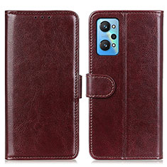 Leather Case Stands Flip Cover Holder M07L for Realme GT2 5G Brown