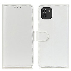 Leather Case Stands Flip Cover Holder M07L for Samsung Galaxy A03 White