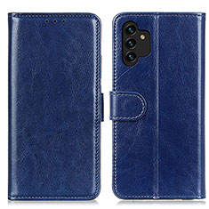 Leather Case Stands Flip Cover Holder M07L for Samsung Galaxy A04s Blue