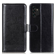 Leather Case Stands Flip Cover Holder M07L for Samsung Galaxy A13 4G Black