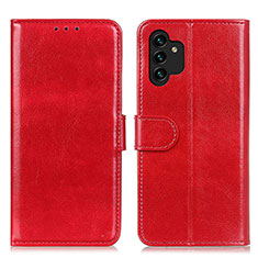 Leather Case Stands Flip Cover Holder M07L for Samsung Galaxy A13 4G Red