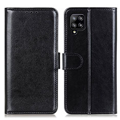 Leather Case Stands Flip Cover Holder M07L for Samsung Galaxy A22 4G Black