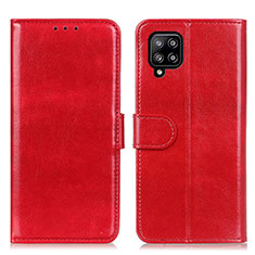 Leather Case Stands Flip Cover Holder M07L for Samsung Galaxy A22 4G Red