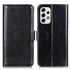 Leather Case Stands Flip Cover Holder M07L for Samsung Galaxy A23 4G Black