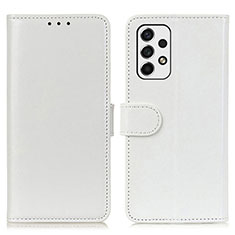 Leather Case Stands Flip Cover Holder M07L for Samsung Galaxy A53 5G White