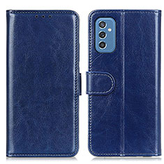 Leather Case Stands Flip Cover Holder M07L for Samsung Galaxy M52 5G Blue