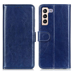 Leather Case Stands Flip Cover Holder M07L for Samsung Galaxy S21 5G Blue