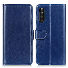 Leather Case Stands Flip Cover Holder M07L for Sony Xperia 10 III Lite Blue