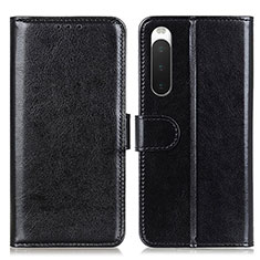 Leather Case Stands Flip Cover Holder M07L for Sony Xperia 10 IV Black