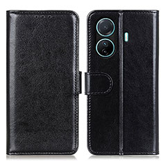 Leather Case Stands Flip Cover Holder M07L for Vivo iQOO Z6 Pro 5G Black