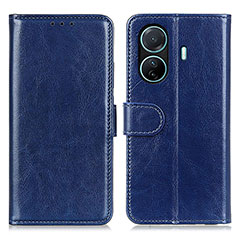 Leather Case Stands Flip Cover Holder M07L for Vivo iQOO Z6 Pro 5G Blue