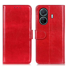 Leather Case Stands Flip Cover Holder M07L for Vivo iQOO Z6 Pro 5G Red