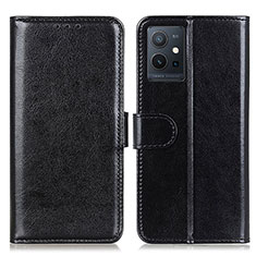 Leather Case Stands Flip Cover Holder M07L for Vivo T1 5G India Black