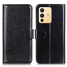 Leather Case Stands Flip Cover Holder M07L for Vivo V23 5G Black