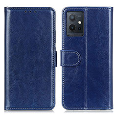 Leather Case Stands Flip Cover Holder M07L for Vivo Y33e 5G Blue