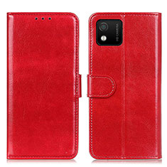 Leather Case Stands Flip Cover Holder M07L for Wiko Y52 Red