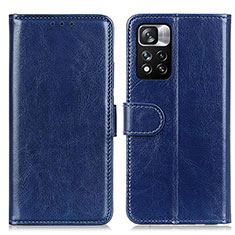 Leather Case Stands Flip Cover Holder M07L for Xiaomi Mi 11i 5G (2022) Blue