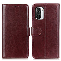 Leather Case Stands Flip Cover Holder M07L for Xiaomi Mi 11i 5G Brown