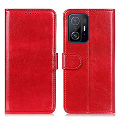 Leather Case Stands Flip Cover Holder M07L for Xiaomi Mi 11T 5G Red