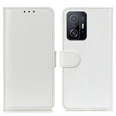 Leather Case Stands Flip Cover Holder M07L for Xiaomi Mi 11T Pro 5G White