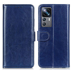 Leather Case Stands Flip Cover Holder M07L for Xiaomi Mi 12T 5G Blue