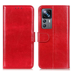 Leather Case Stands Flip Cover Holder M07L for Xiaomi Mi 12T Pro 5G Red