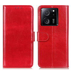 Leather Case Stands Flip Cover Holder M07L for Xiaomi Mi 13T Pro 5G Red