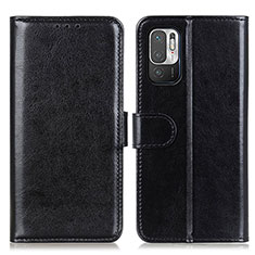 Leather Case Stands Flip Cover Holder M07L for Xiaomi POCO M3 Pro 5G Black