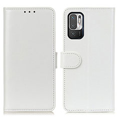 Leather Case Stands Flip Cover Holder M07L for Xiaomi POCO M3 Pro 5G White