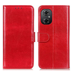 Leather Case Stands Flip Cover Holder M07L for Xiaomi Poco M4 5G Red