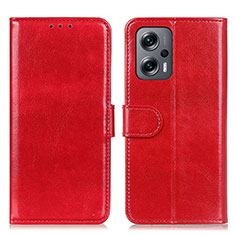 Leather Case Stands Flip Cover Holder M07L for Xiaomi Poco X4 GT 5G Red