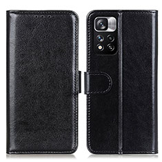 Leather Case Stands Flip Cover Holder M07L for Xiaomi Poco X4 NFC Black