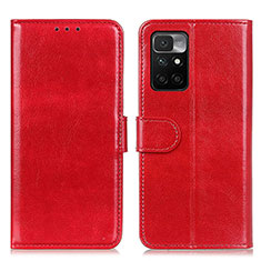 Leather Case Stands Flip Cover Holder M07L for Xiaomi Redmi 10 (2022) Red