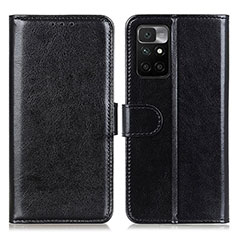 Leather Case Stands Flip Cover Holder M07L for Xiaomi Redmi 10 4G Black