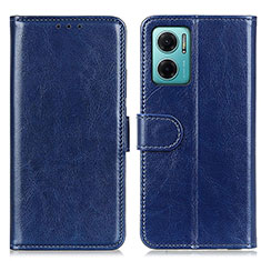 Leather Case Stands Flip Cover Holder M07L for Xiaomi Redmi 10 5G Blue