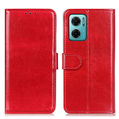 Leather Case Stands Flip Cover Holder M07L for Xiaomi Redmi 10 5G Red