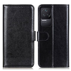 Leather Case Stands Flip Cover Holder M07L for Xiaomi Redmi K50 5G Black