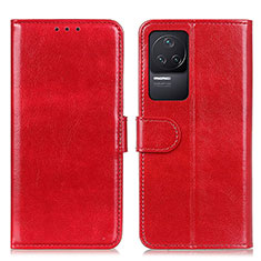 Leather Case Stands Flip Cover Holder M07L for Xiaomi Redmi K50 Pro 5G Red