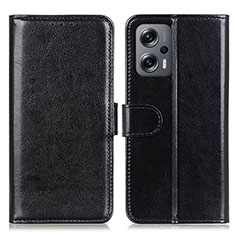 Leather Case Stands Flip Cover Holder M07L for Xiaomi Redmi K50i 5G Black