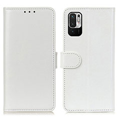 Leather Case Stands Flip Cover Holder M07L for Xiaomi Redmi Note 10 JE 5G White