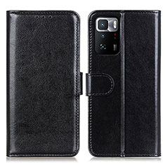 Leather Case Stands Flip Cover Holder M07L for Xiaomi Redmi Note 10 Pro 5G Black