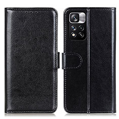 Leather Case Stands Flip Cover Holder M07L for Xiaomi Redmi Note 11 Pro+ Plus 5G Black