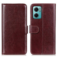 Leather Case Stands Flip Cover Holder M07L for Xiaomi Redmi Note 11E 5G Brown