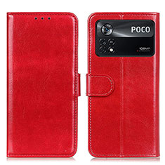 Leather Case Stands Flip Cover Holder M07L for Xiaomi Redmi Note 11E Pro 5G Red