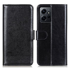 Leather Case Stands Flip Cover Holder M07L for Xiaomi Redmi Note 12 4G Black