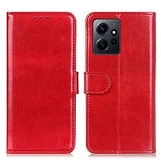 Leather Case Stands Flip Cover Holder M07L for Xiaomi Redmi Note 12 4G Red