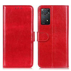 Leather Case Stands Flip Cover Holder M07L for Xiaomi Redmi Note 12 Pro 4G Red